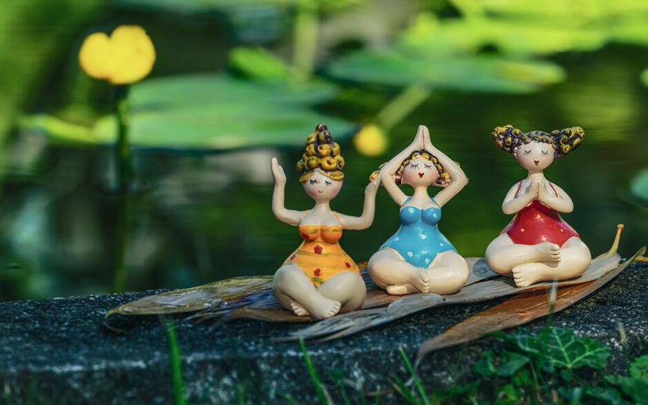 Yoga dolls as a symbol for this popular wellness therapy