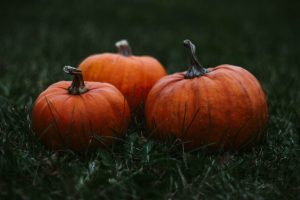 Three pumpkins